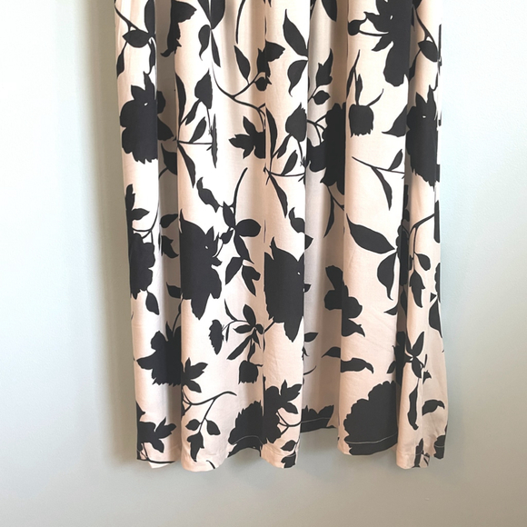 NWT H&M Dress XXL Biege Black Floral Maxi - Picture 9 of 12